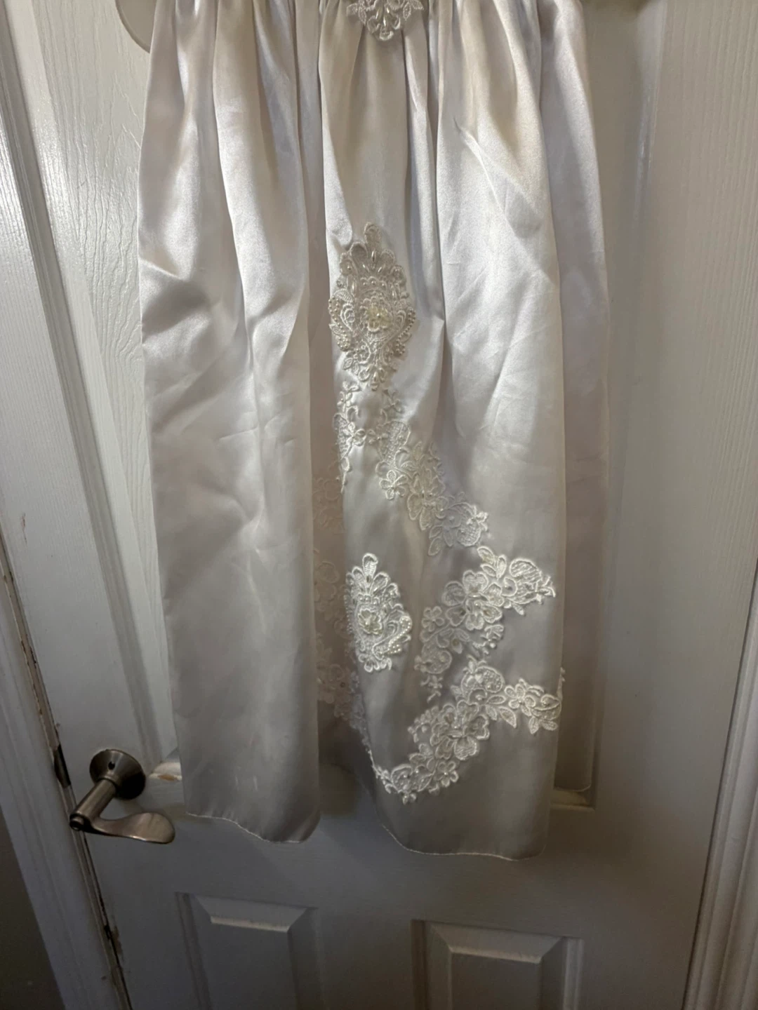 White Christening Gown with Matching Bib - photo 5