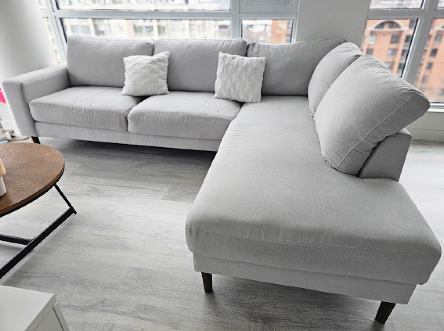 Structube Light Grey Sectional Sofa - photo 4
