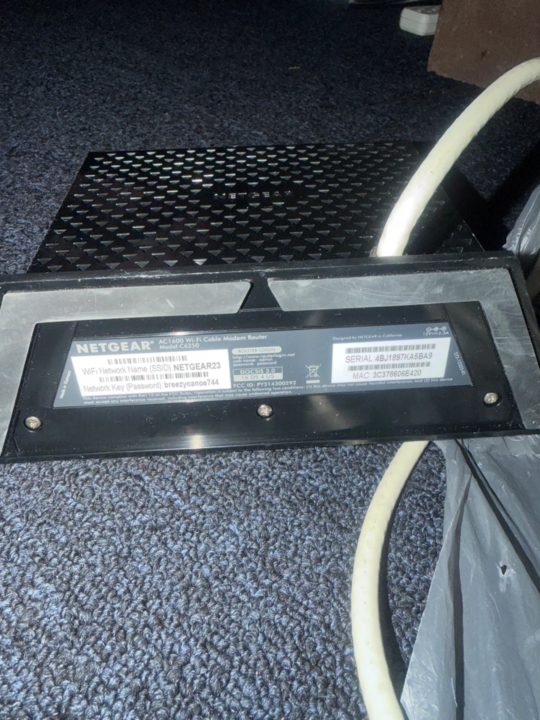 NETGEAR AC1600 WiFi Cable Modem Router