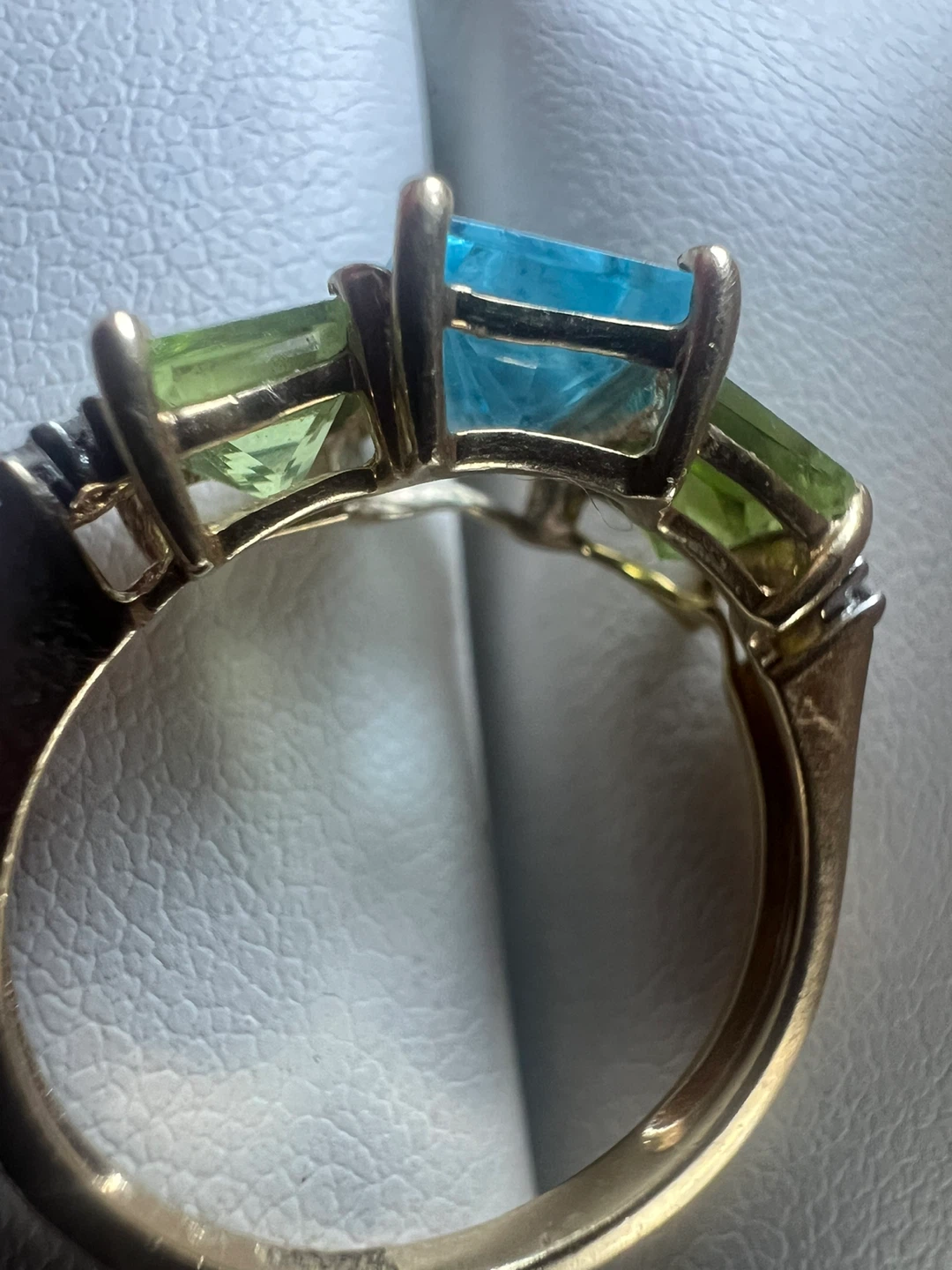 10 k peridot , blue topaz  Ring with Diamonds - photo 4