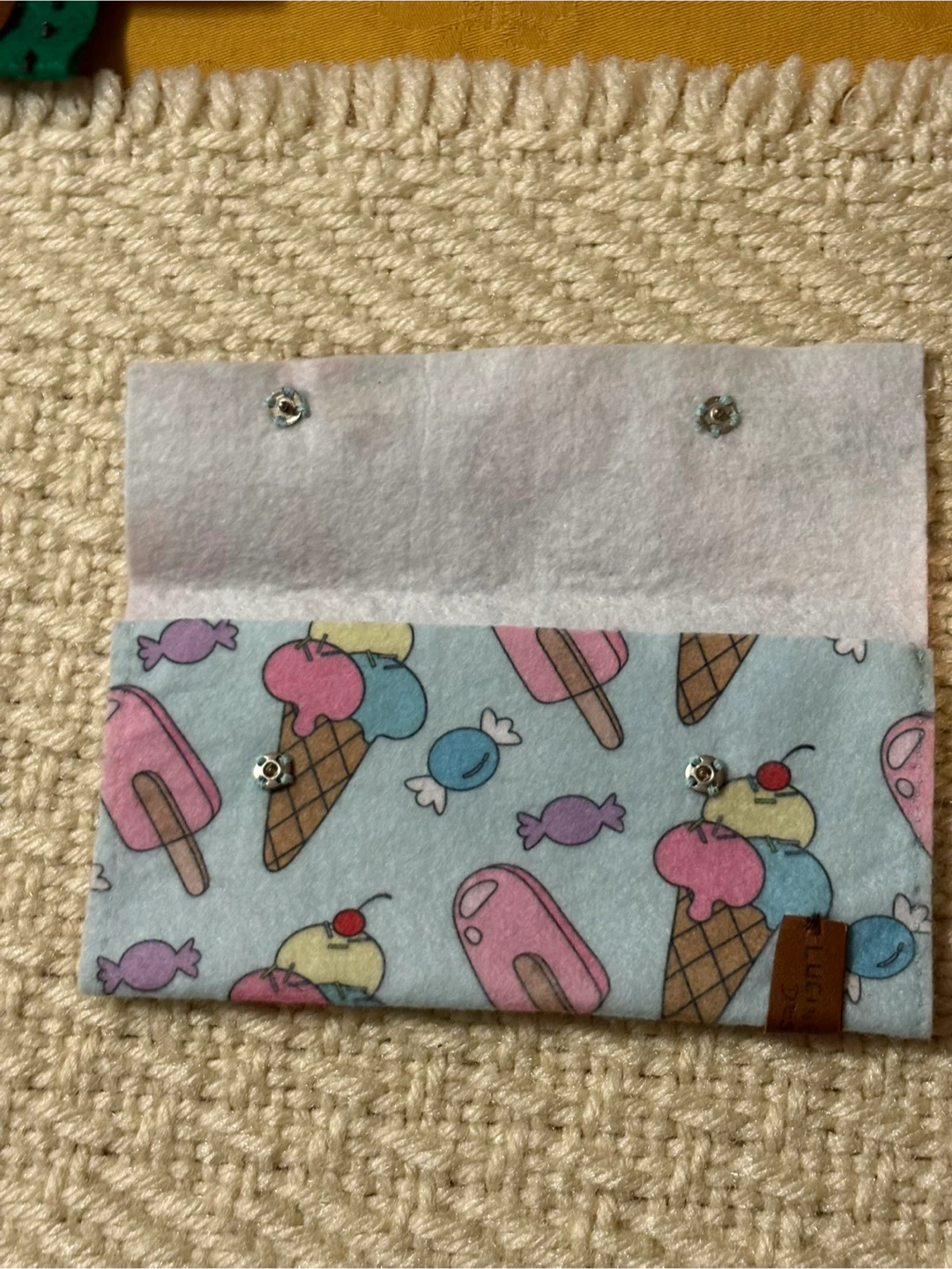 Felt Pouch with Ice Cream and Candy Print - photo 2