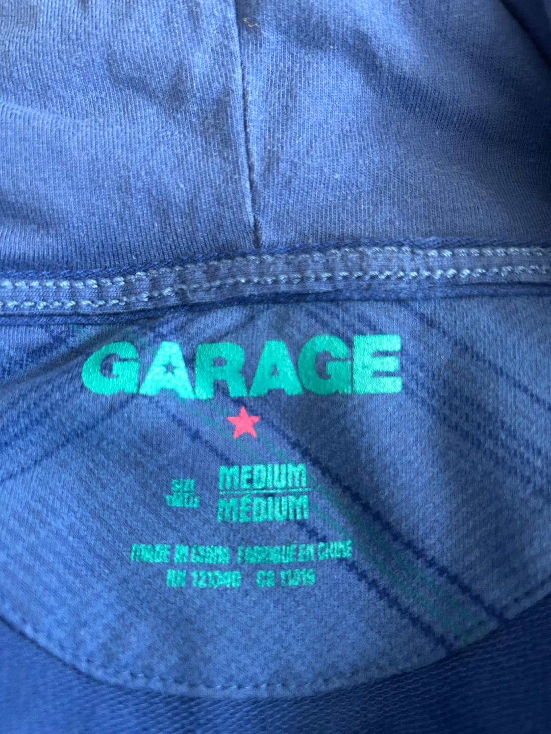 Garage Blue Plaid Hoodie - Medium - photo 3