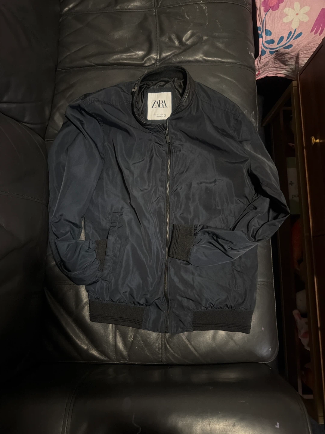 ZARA men’s Navy Blue Bomber Jacket