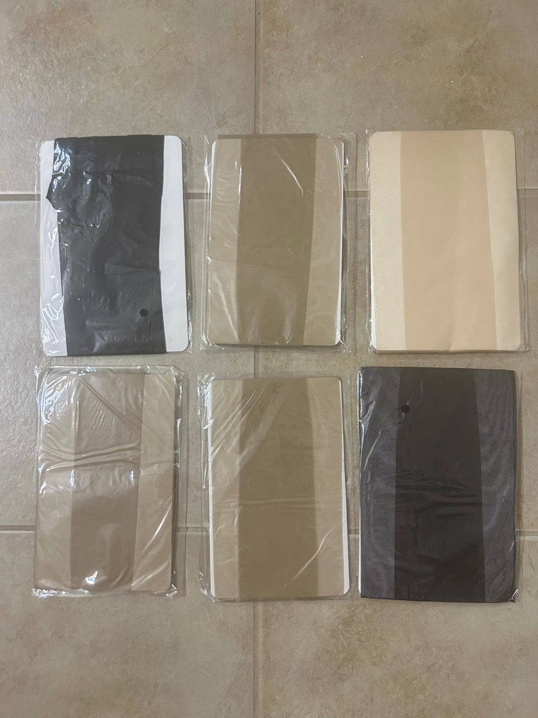 NEW Lot of 6 Tights - Black, Tan, and Nude