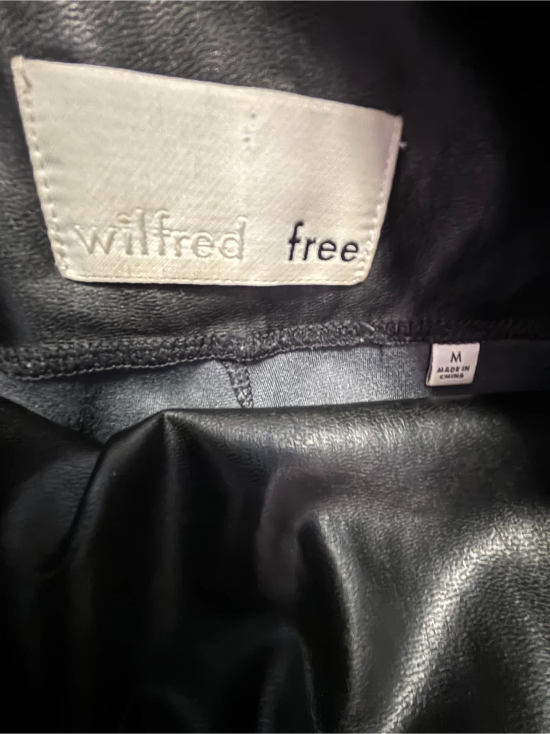 Wilfred Free Black Faux Leather Leggings Size M - photo 4