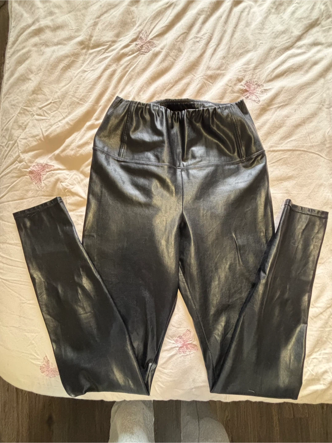 Wilfred Free Black Faux Leather Leggings Size M - photo 3