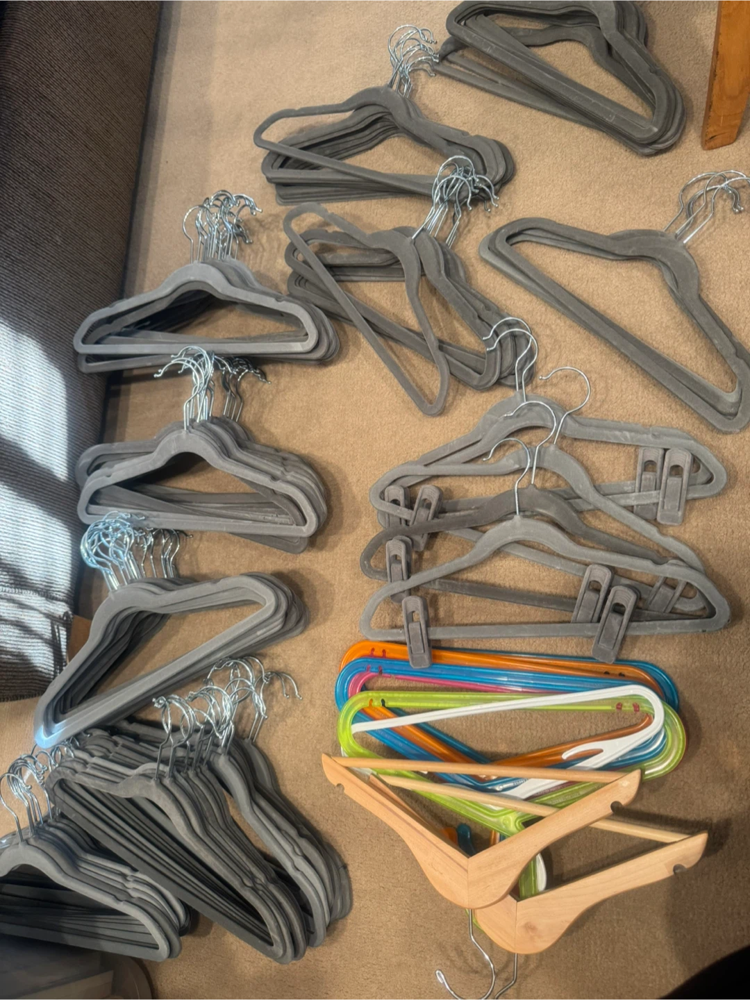 Velvet Hangers - Grey and Colourful Assorted