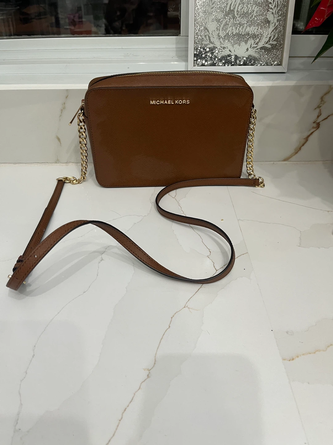 Michael Kors Brown Leather Crossbody Bag