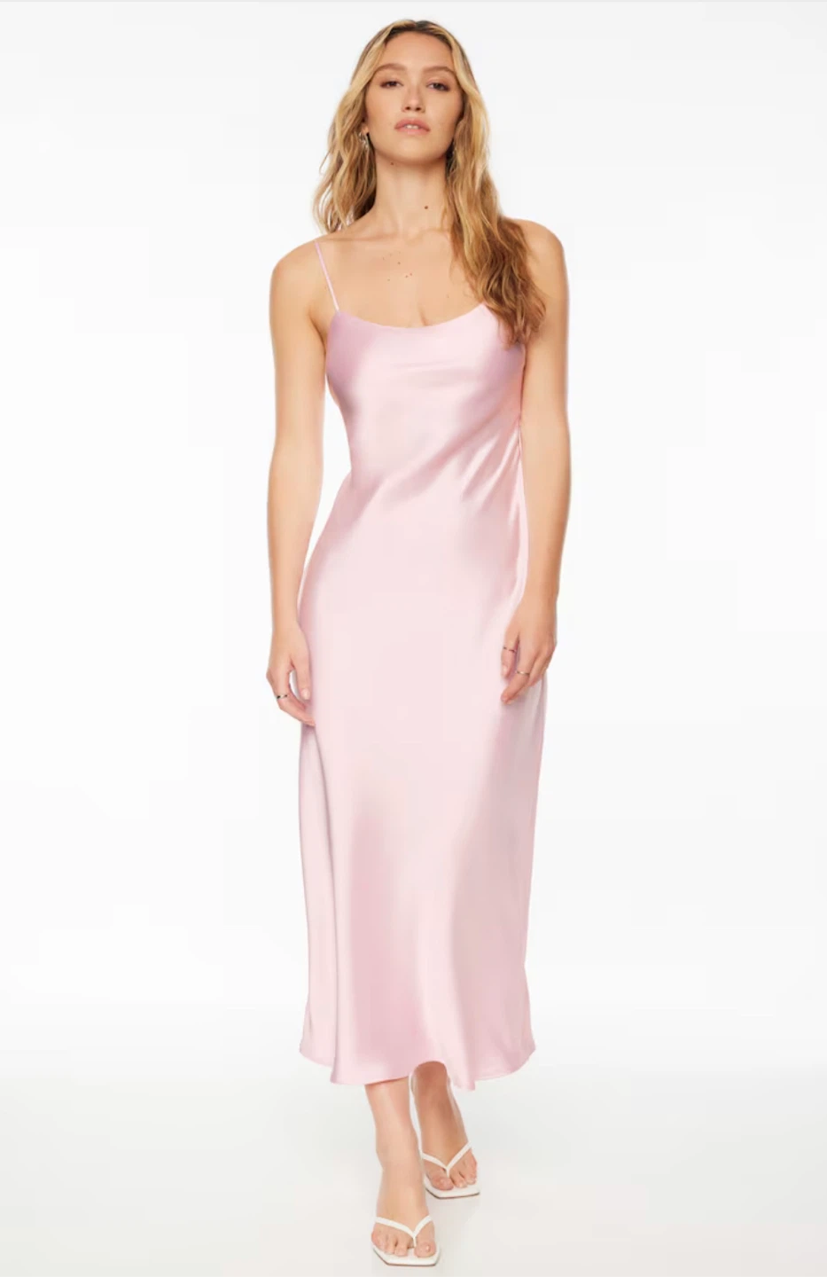 Pink Satin Slip Dress