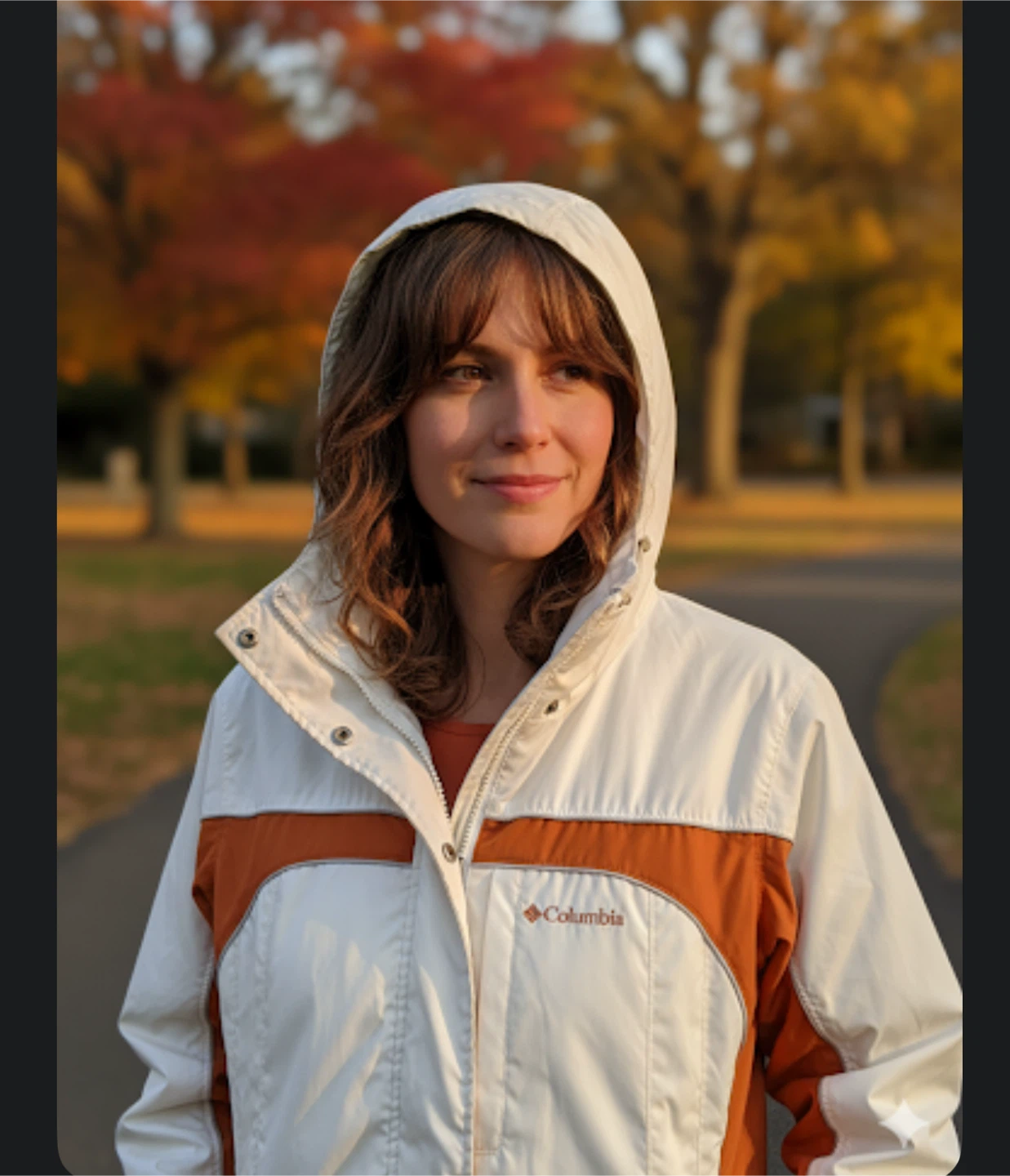 Columbia White & Orange Hooded Jacket