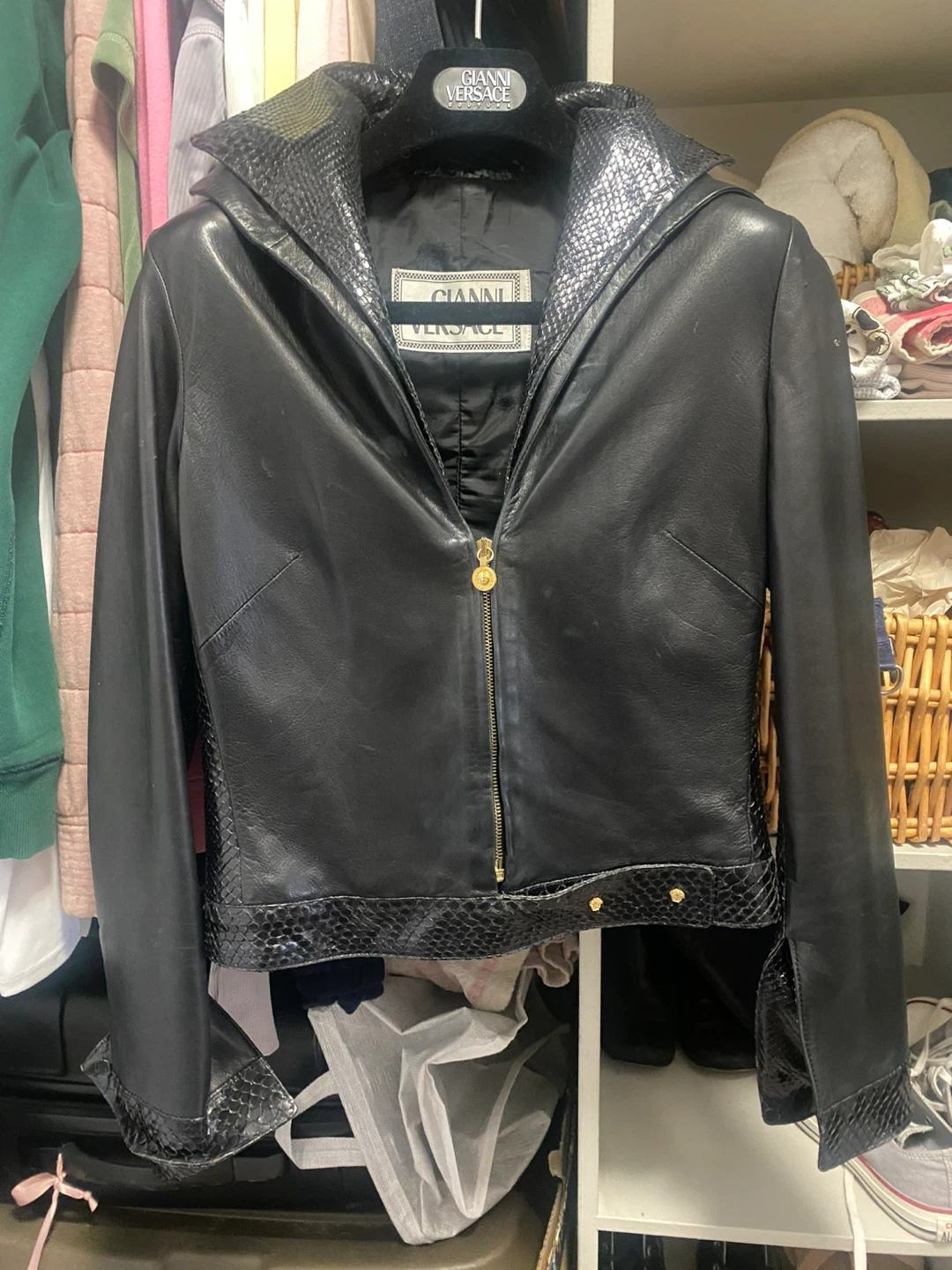Gianni Versace Black Leather Jacket
