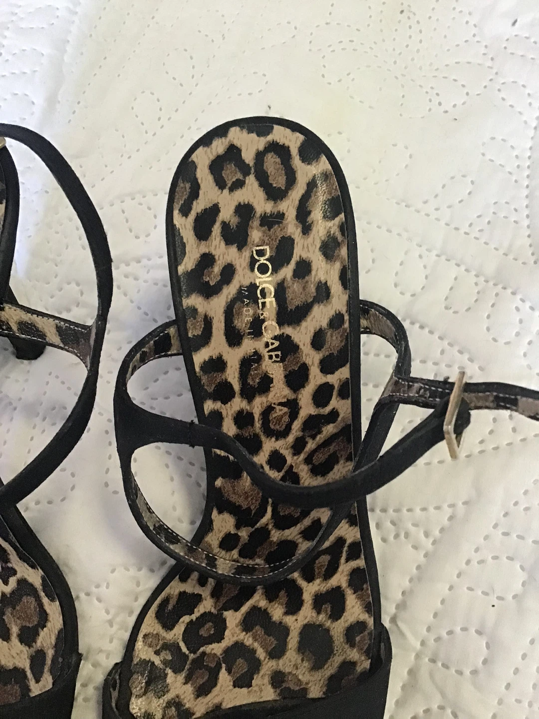Dolce & Gabbana Leopard Print Heeled Sandals Size 37 - photo 2