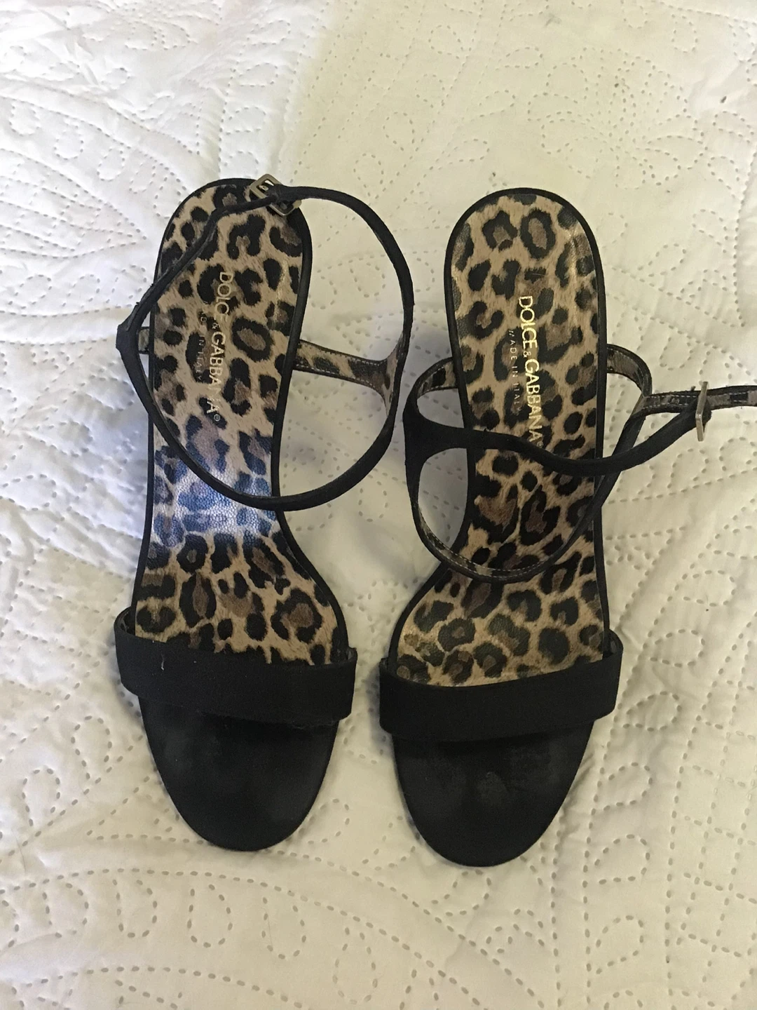 Dolce & Gabbana Leopard Print Heeled Sandals Size 37