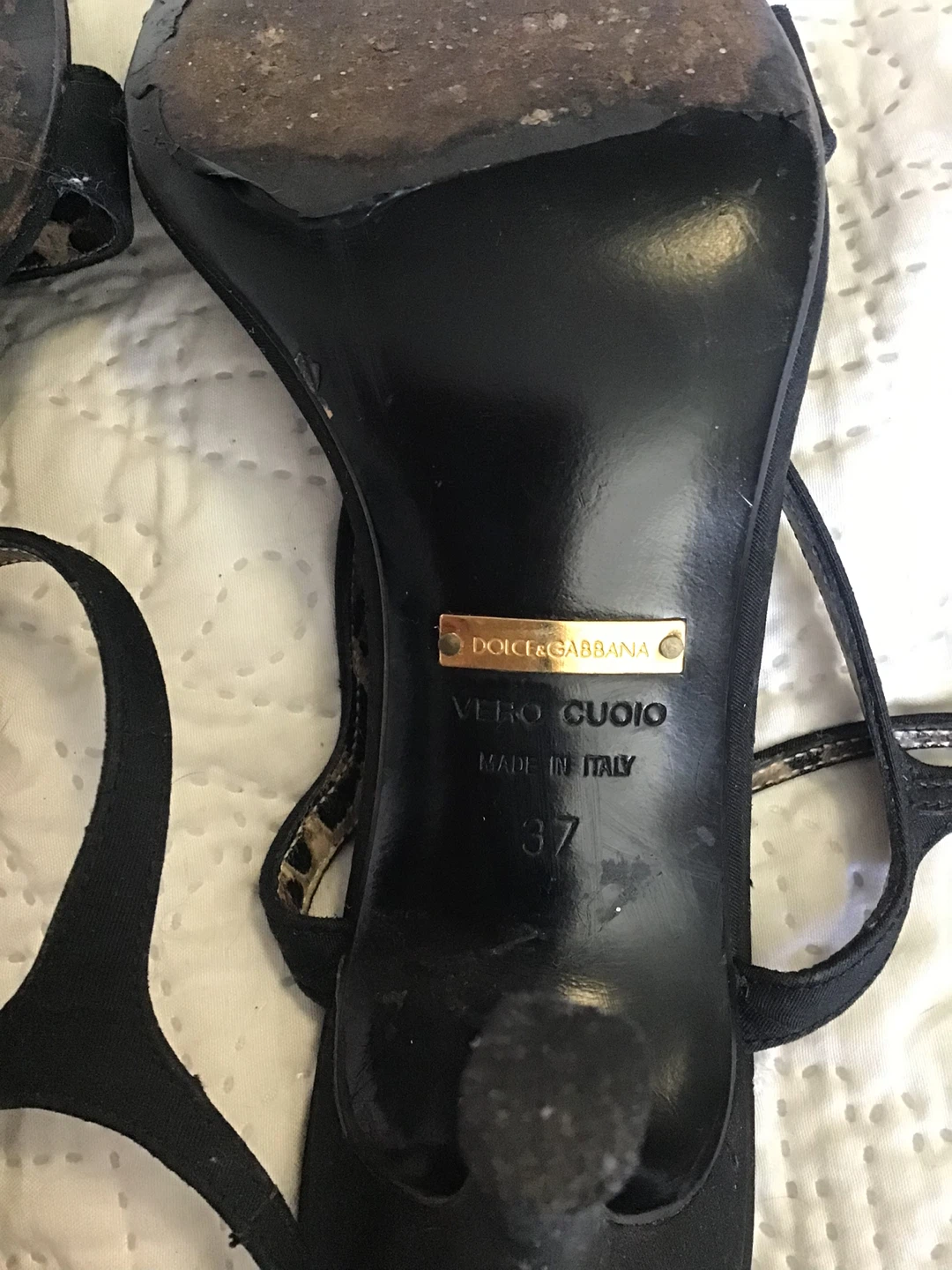 Dolce & Gabbana Leopard Print Heeled Sandals Size 37 - photo 4