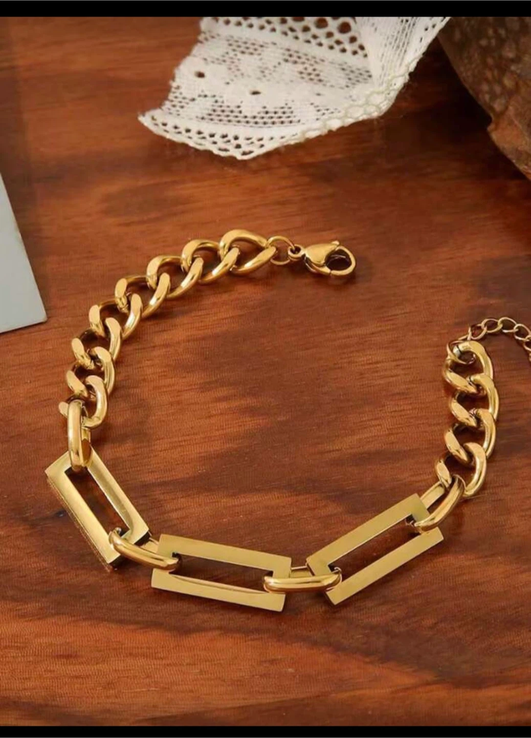 🏆18k gold plated stainless steel necklace and bracelet set - photo 5