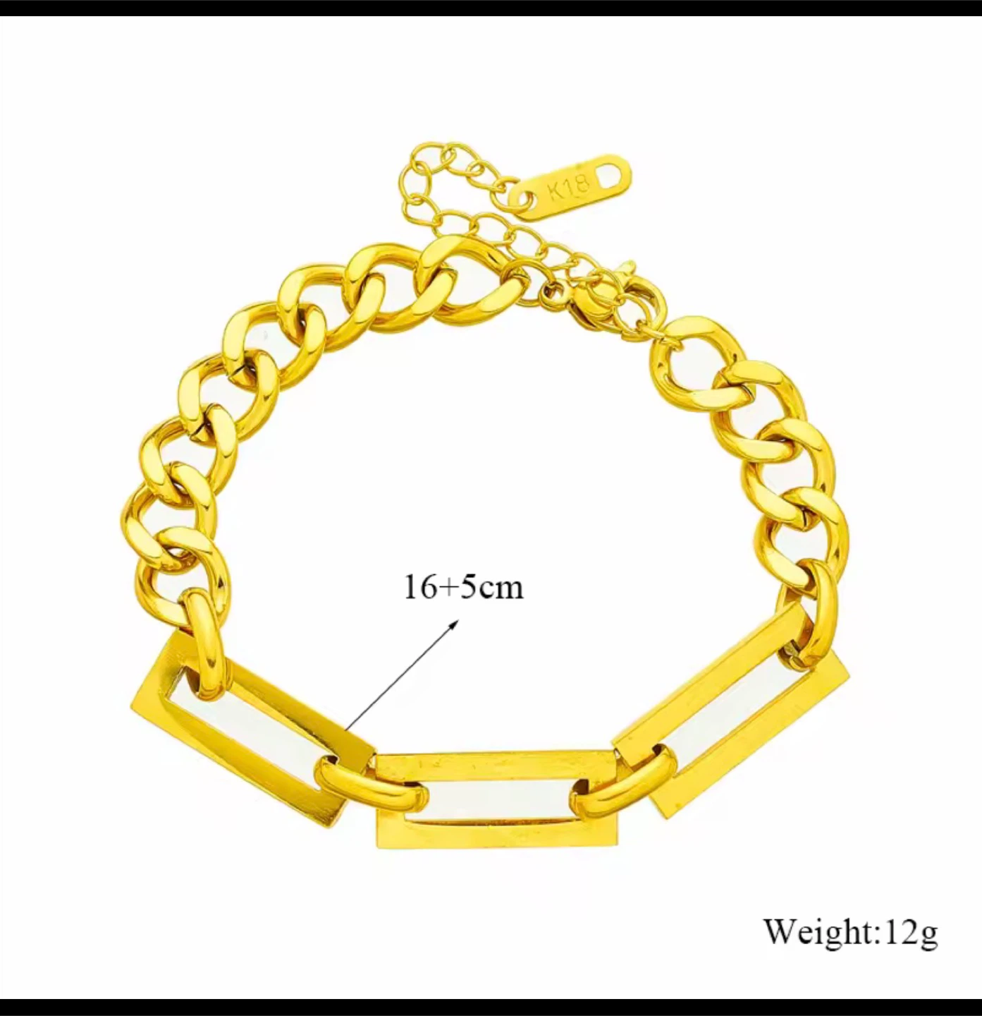 🏆18k gold plated stainless steel necklace and bracelet set - photo 3