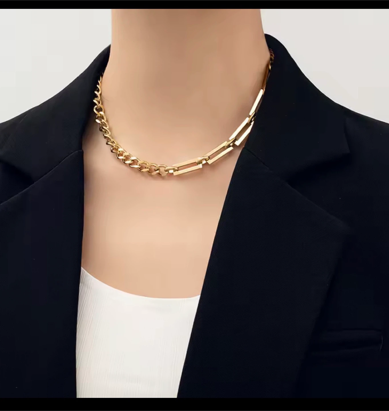 🏆18k gold plated stainless steel necklace and bracelet set - photo 2