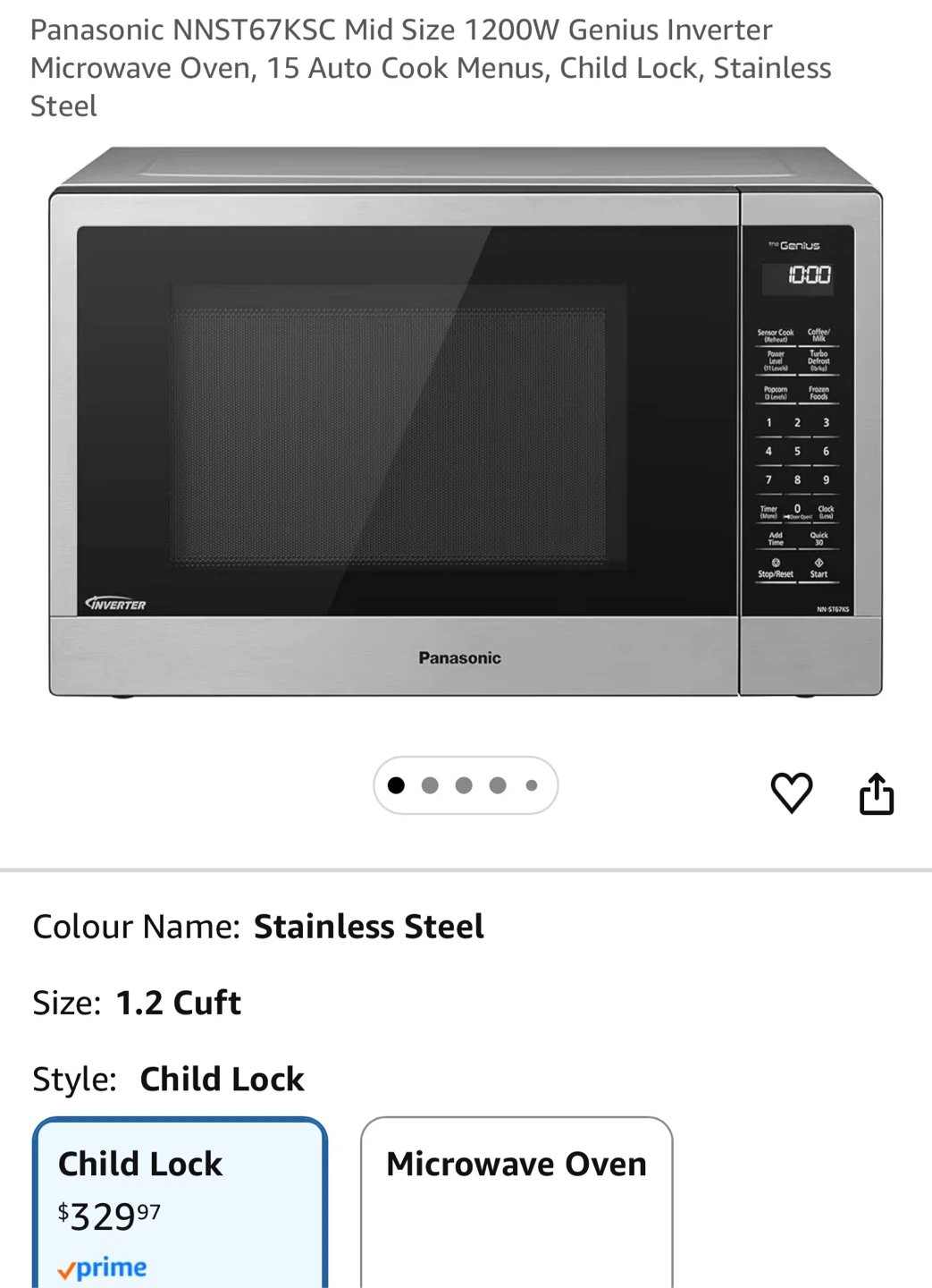 Panasonic NN-ST67KSC Genius Inverter Microwave Oven 1.2 Cuft - photo 5