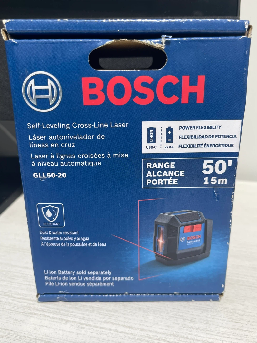 Bosch 50 ft. Self-leveling Cross-Line Red-Beam Laser