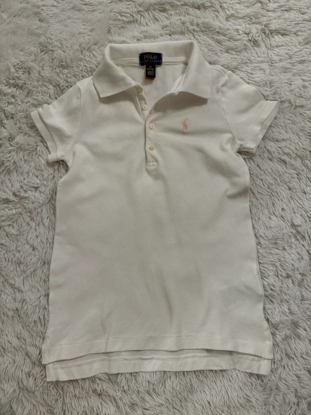 White Polo Ralph Lauren Kids Polo Shirt Size 6X