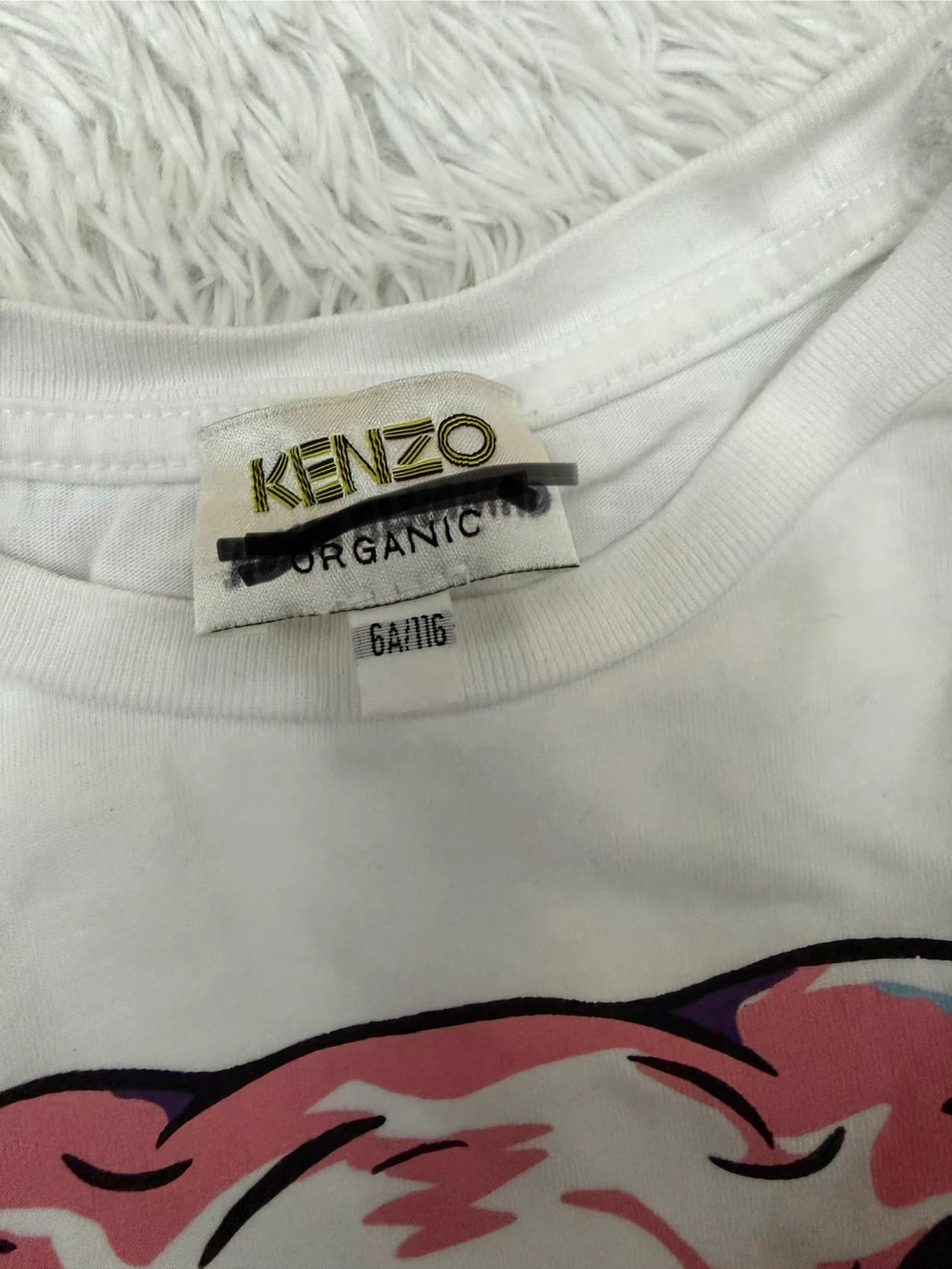 Kenzo Kids White Long Sleeve Elephant Print T-Shirt Size 6A/116 - photo 3