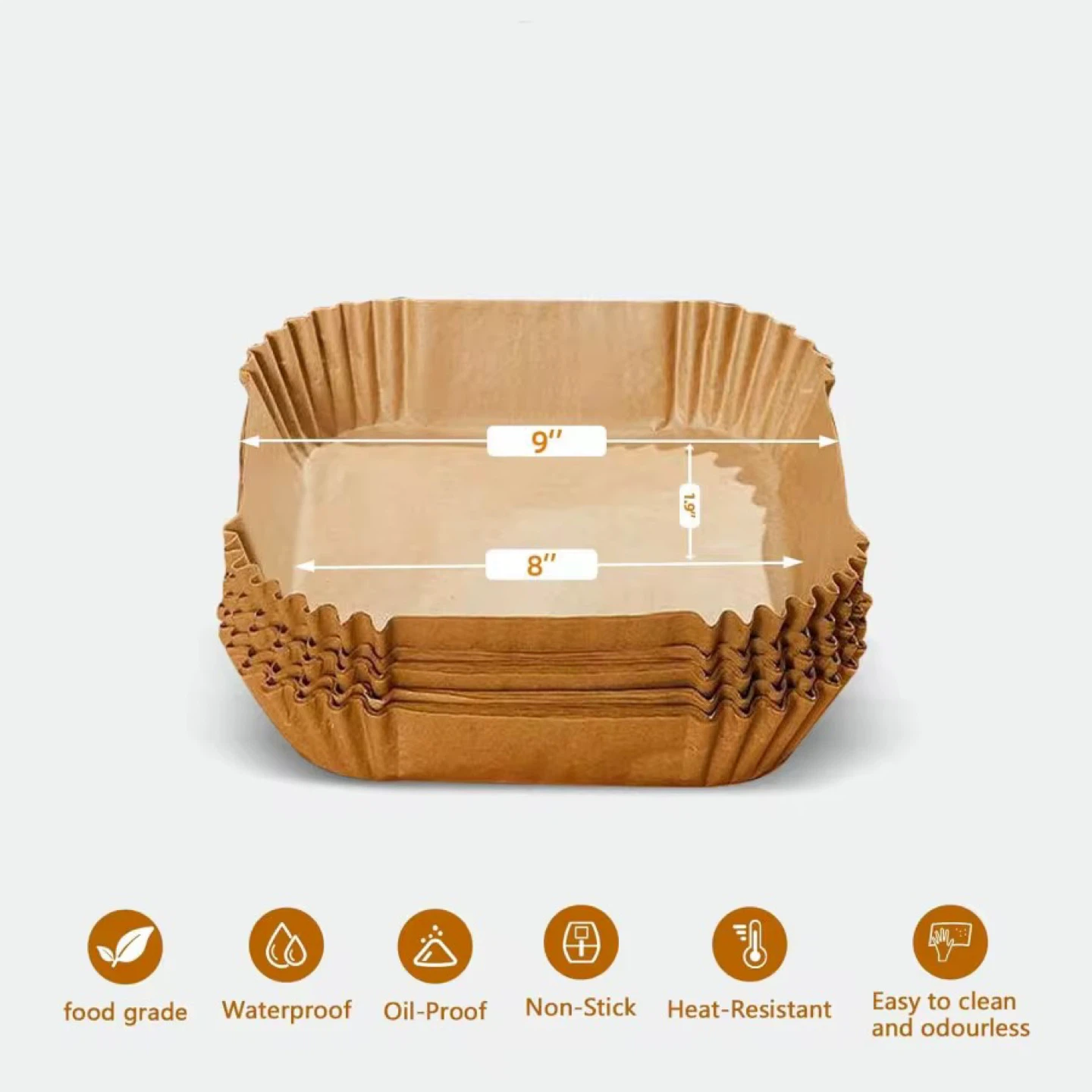 Baker's Signature Air Fryer Liners - 125 pcs, 8-inch Square - photo 4