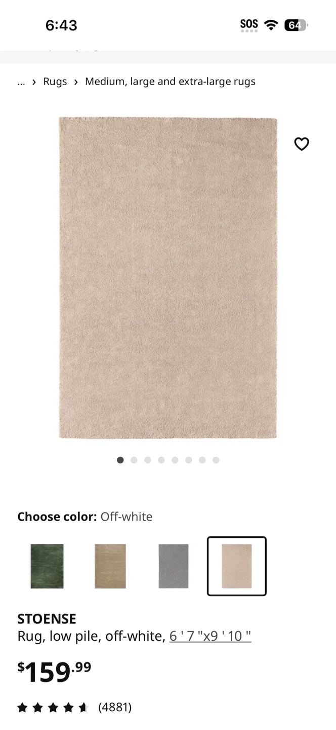 Ikea rug stoense new 6-7x 9-10 - photo 2