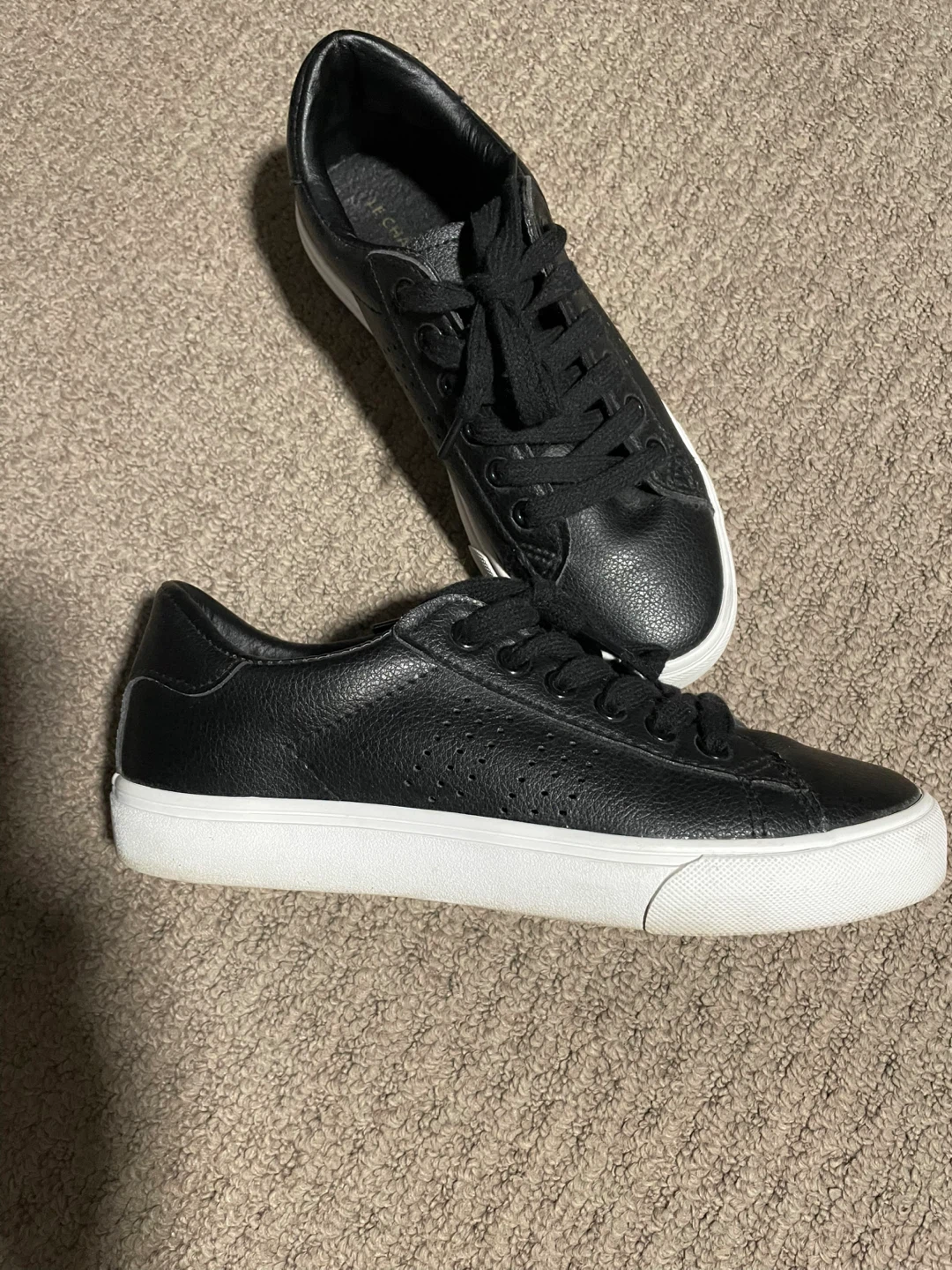 Black Faux Leather Sneakers from le chateau - photo 2