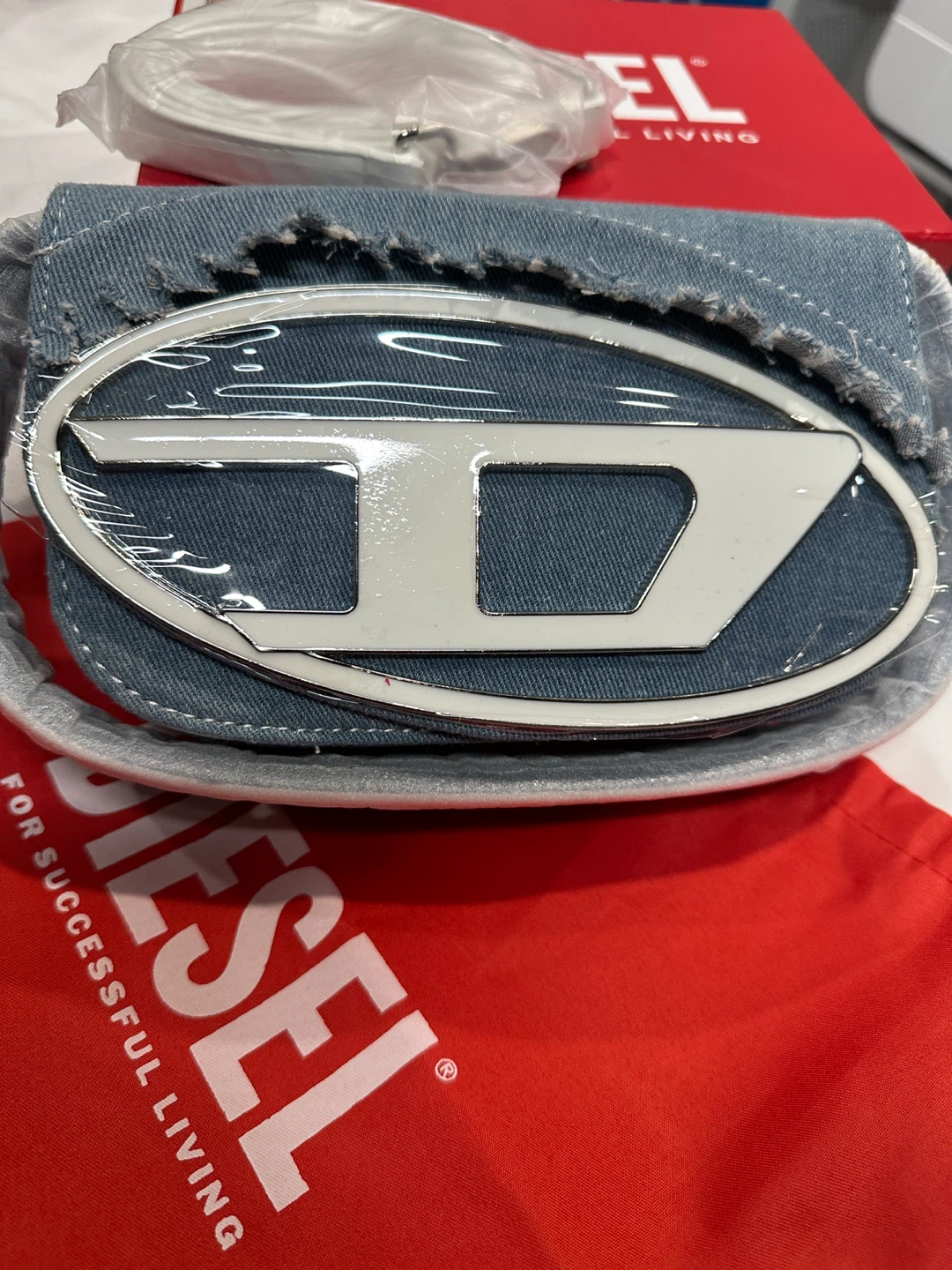 Diesel Denim Shoulder Bag with D Logo