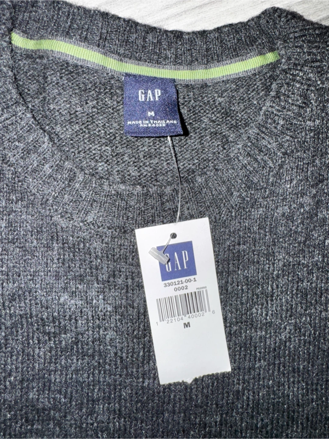 🏆 VINTAGE 2000s GAP Men's Gray Crewneck Sweater Size M - photo 2