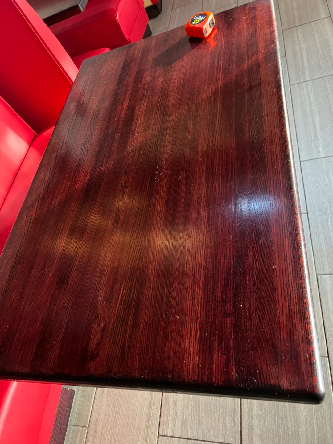 Dark Wood Square Dining Table with Black Pedestal Base - photo 4