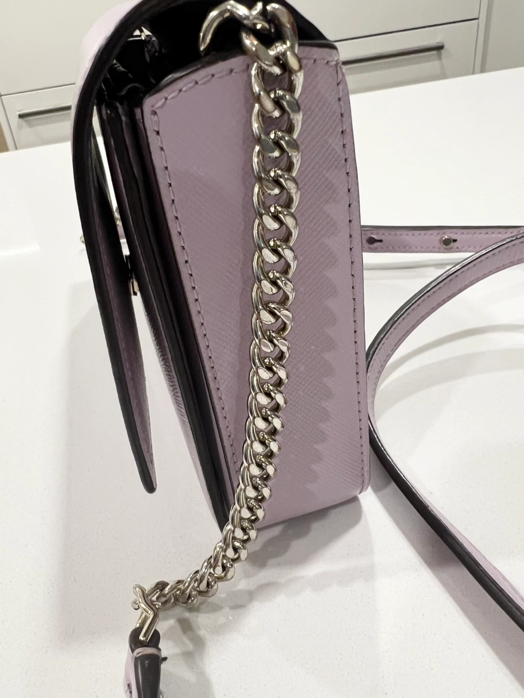 Kate Spade New York Lavender Saffiano Leather Chain Shoulder Bag - photo 2