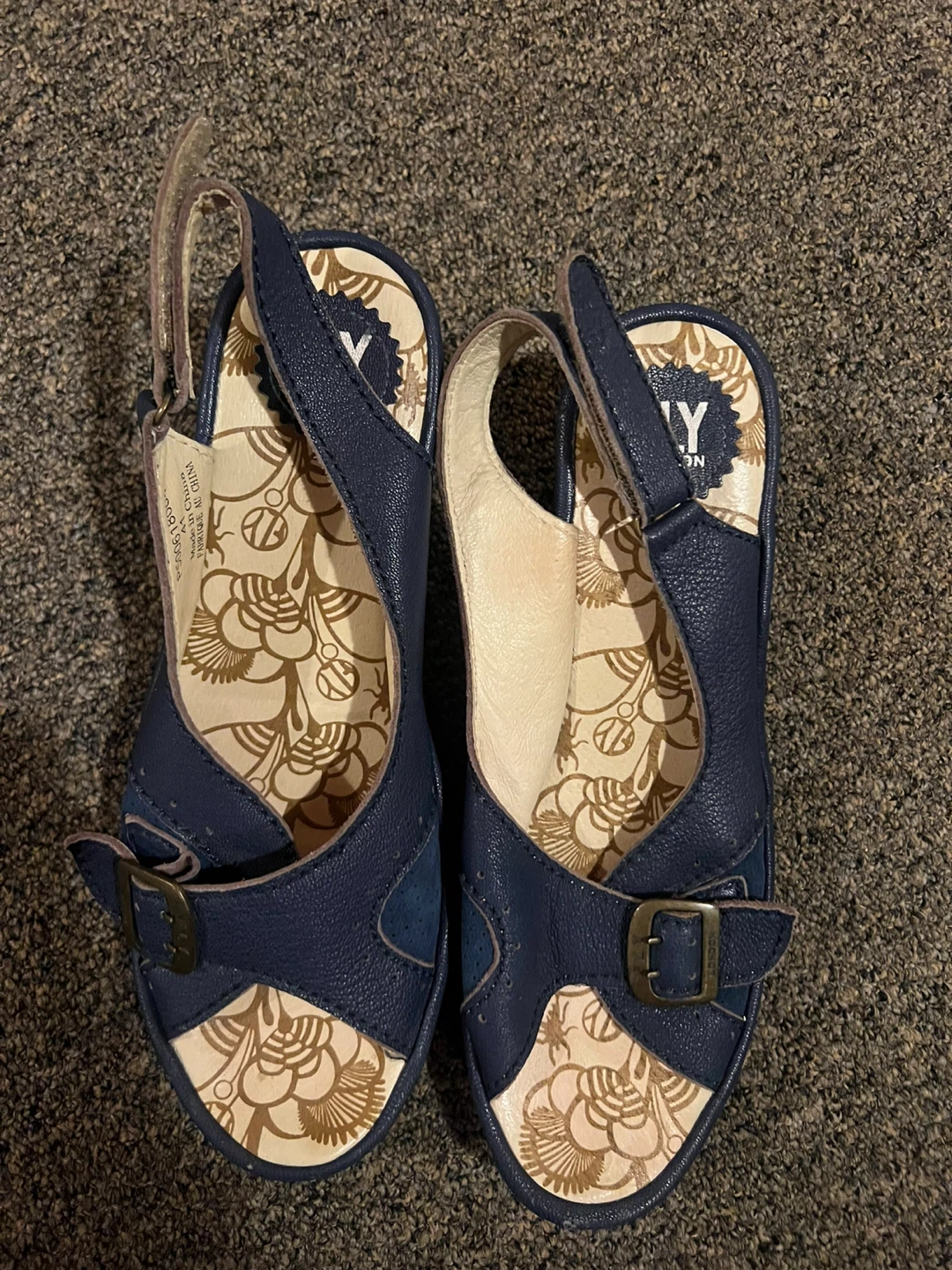Fly London Blue Wedge Sandals