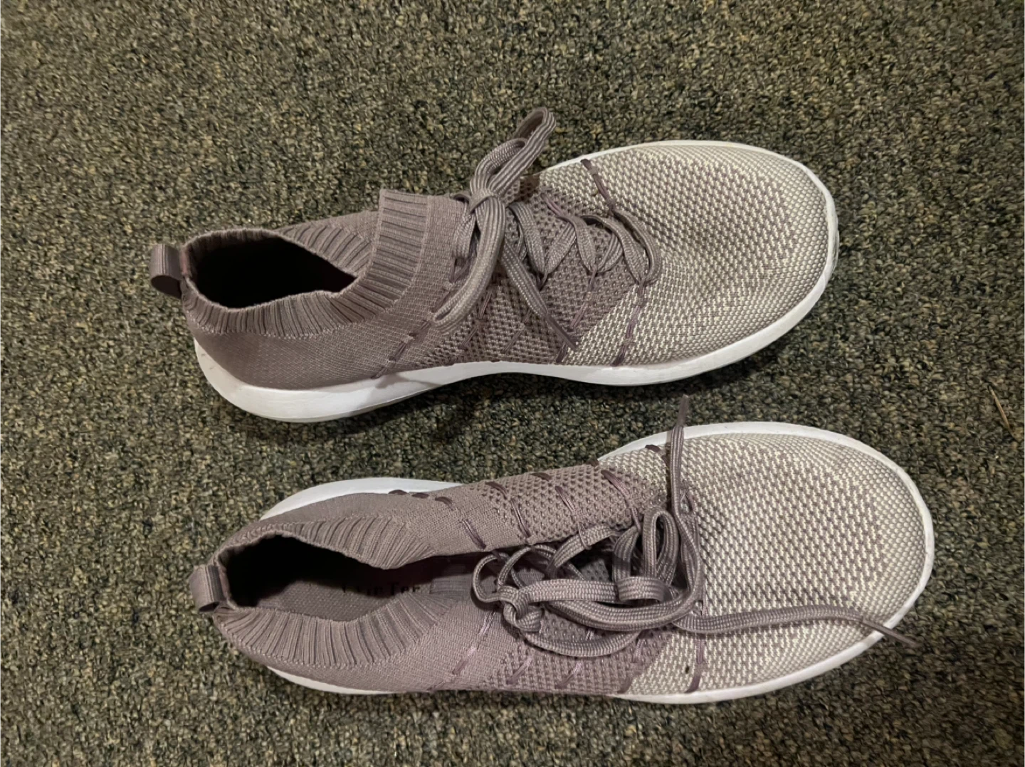 Women's Athletic Shoes - Grey Knit Sneakers