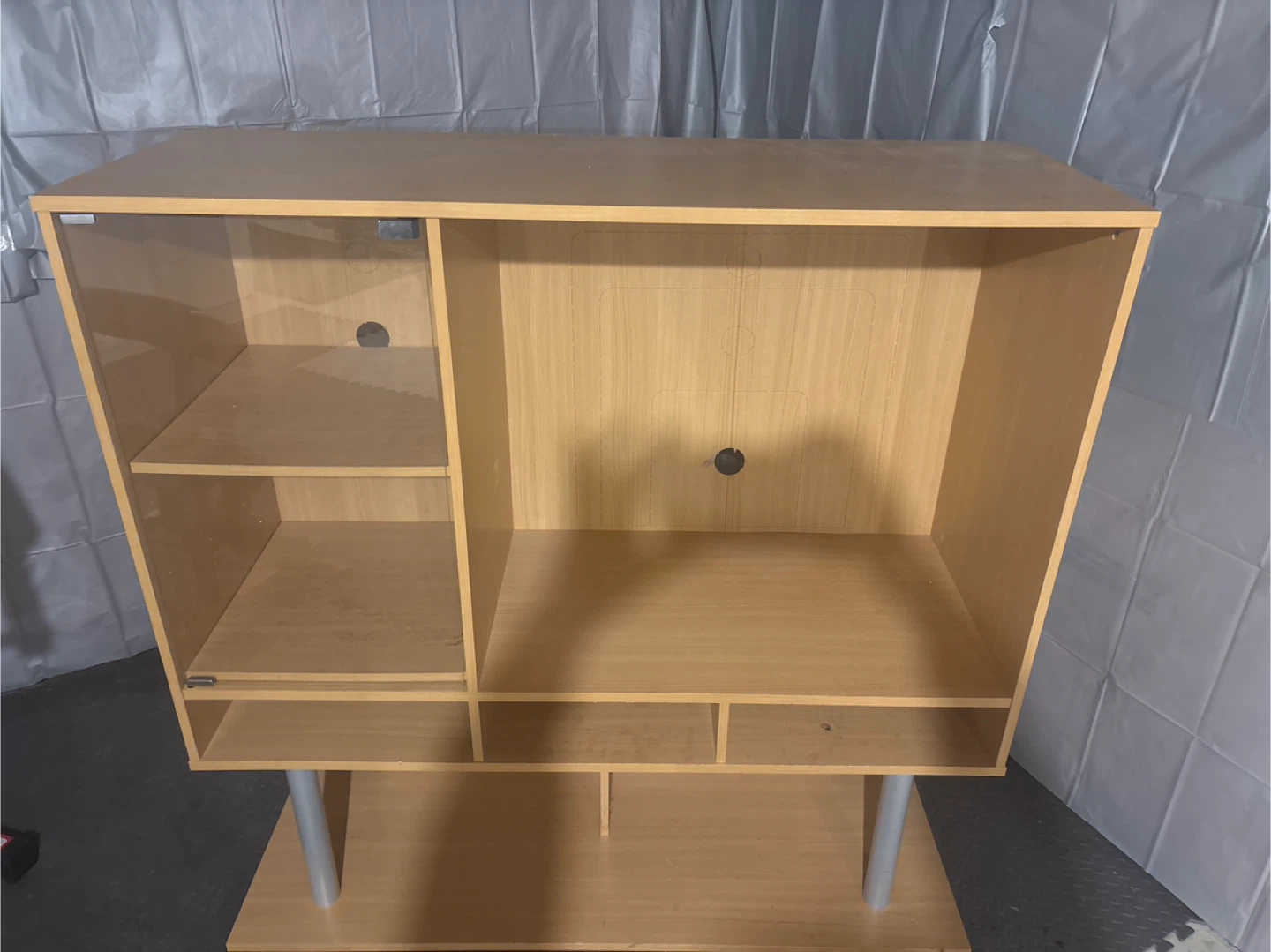 Wooden TV Stand with Shelves - photo 2