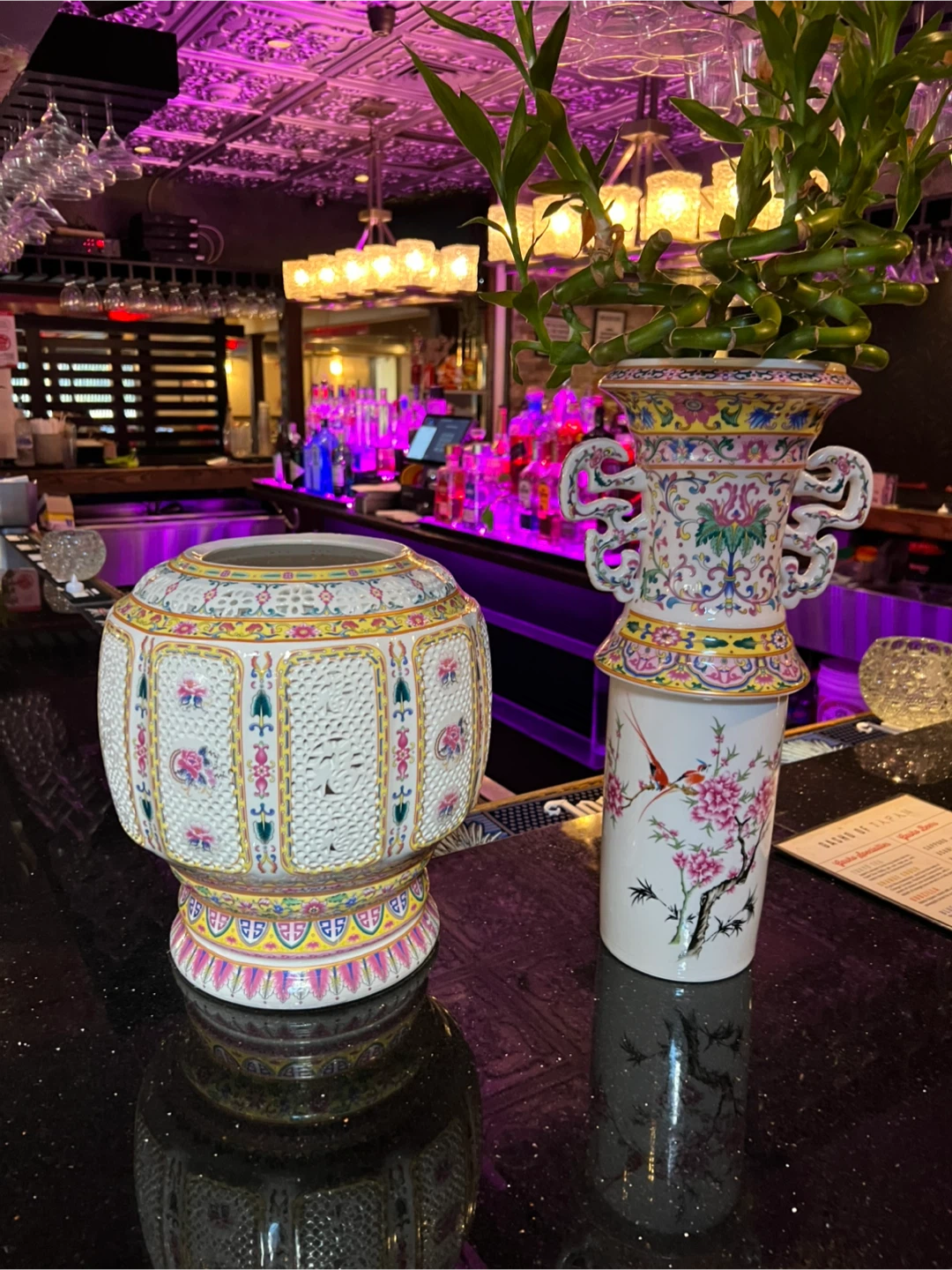 Ornate Porcelain Vase and Ginger Jar Set - photo 3