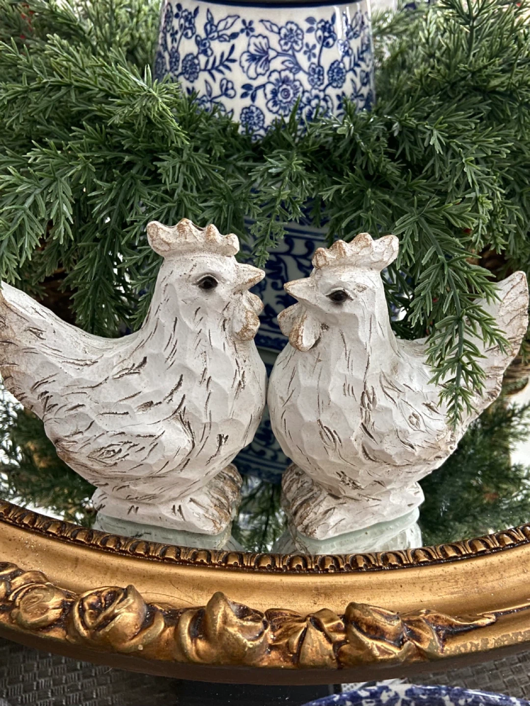 Pair of Farmhouse Chickens