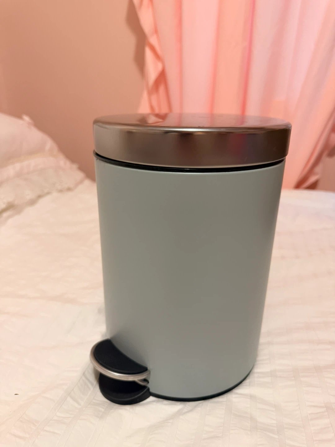 🏆 brand new Grey blue Stainless Steel Step Trash Can