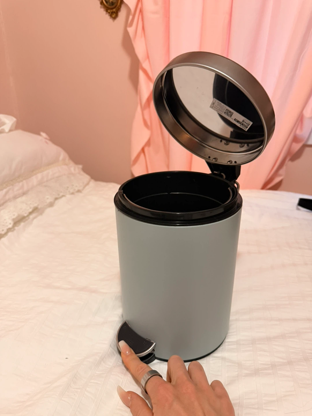 🏆 brand new Grey blue Stainless Steel Step Trash Can - photo 2