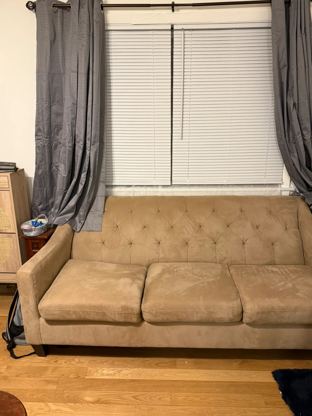 Tan Tufted Sofa Couch