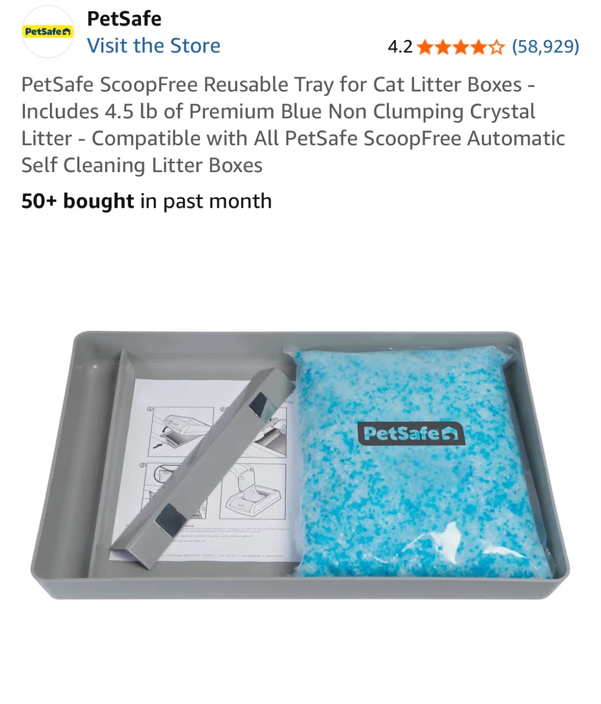 🏆PetSafe ScoopFree Reusable Tray (no Crystal Litter)