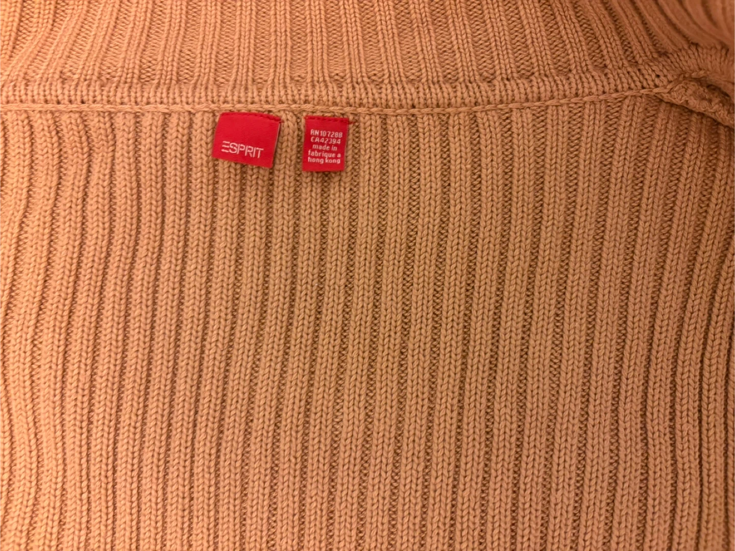 Esprit Tan Ribbed Knit Double-Breasted Cardigan🏆 - photo 4