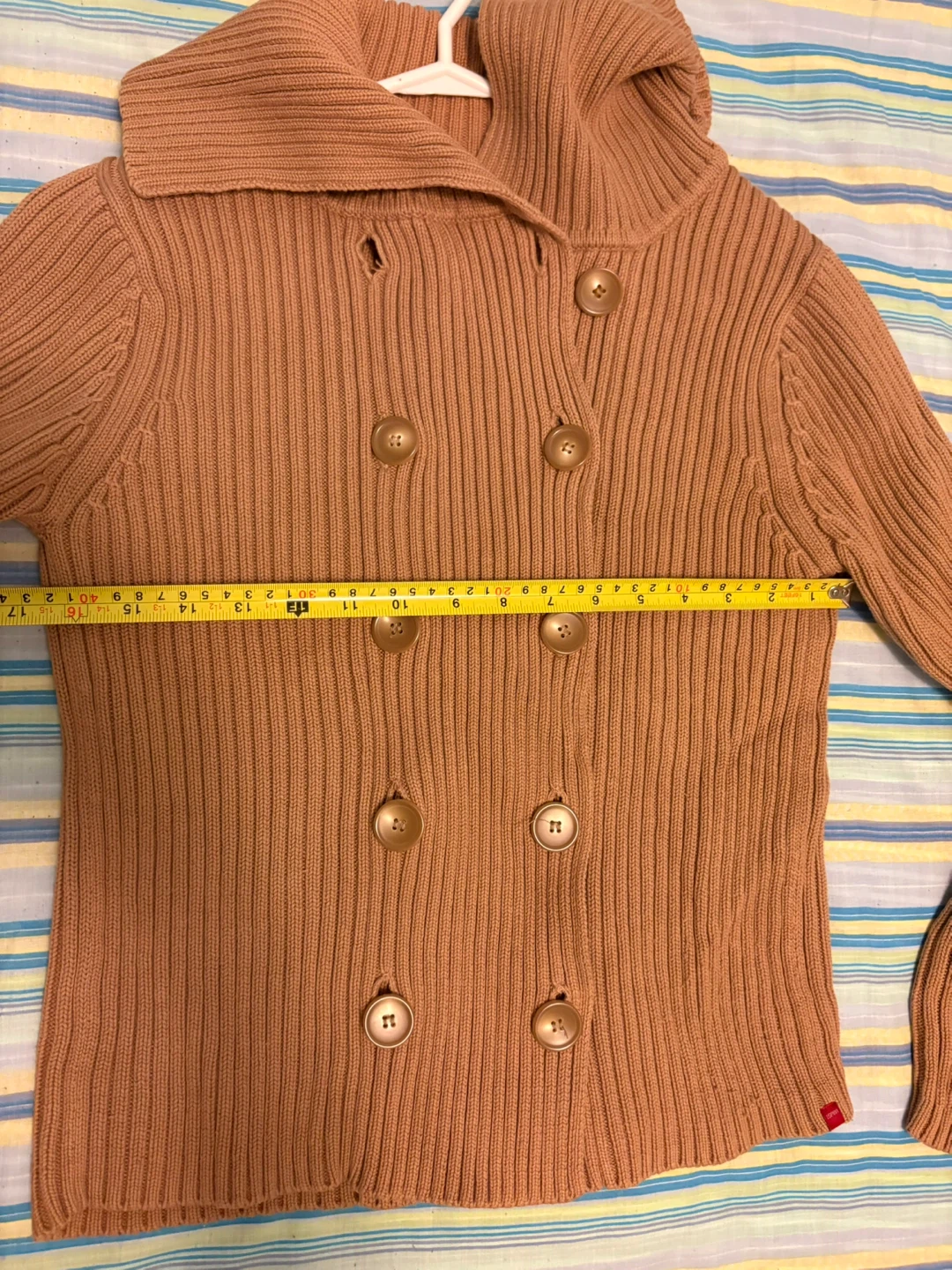Esprit Tan Ribbed Knit Double-Breasted Cardigan🏆 - photo 5