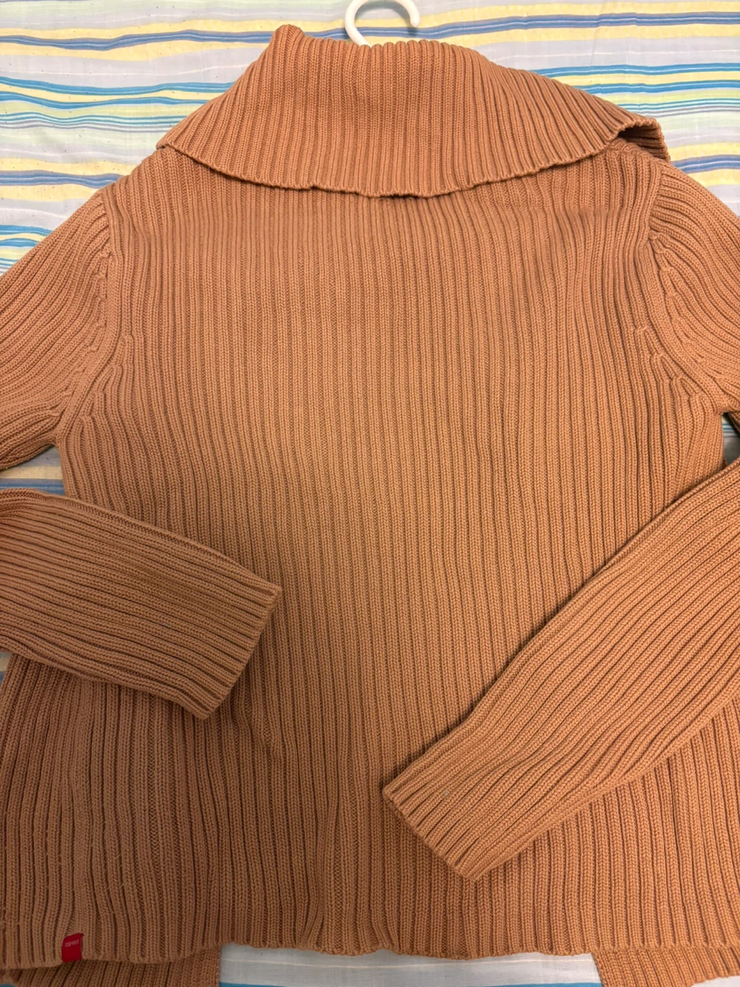 Esprit Tan Ribbed Knit Double-Breasted Cardigan🏆 - photo 2