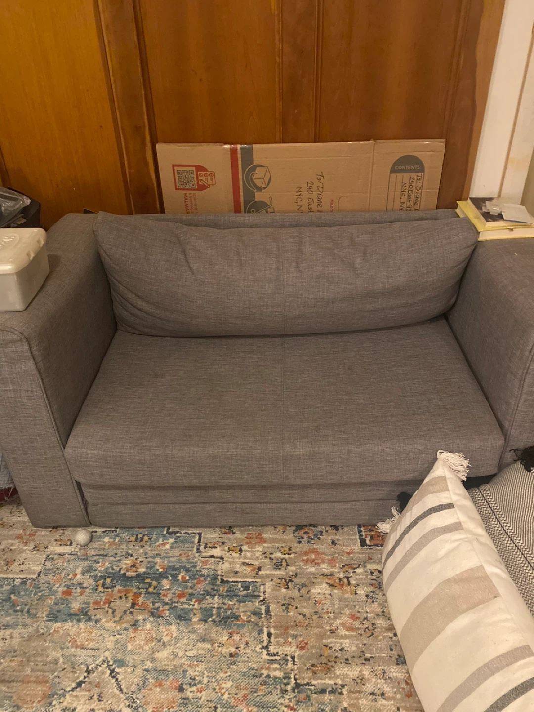 Gray Fabric Loveseat Sofa