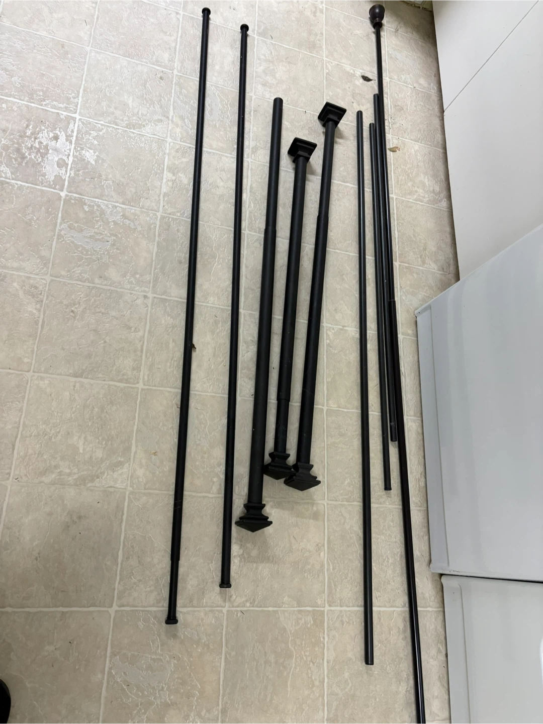 Brown Curtain Rod Set with Finials