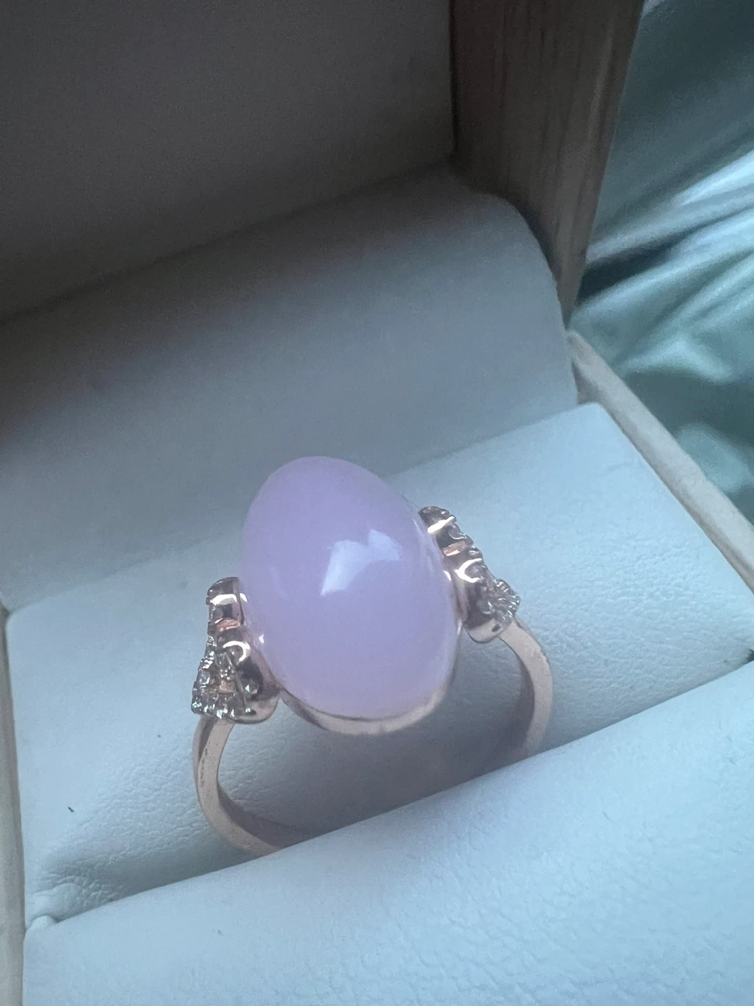 925 Sterling Silver Ring with lavender jade - photo 5