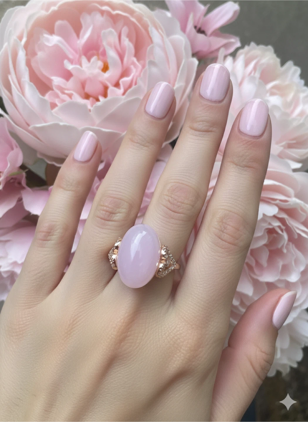 925 Sterling Silver Ring with lavender jade
