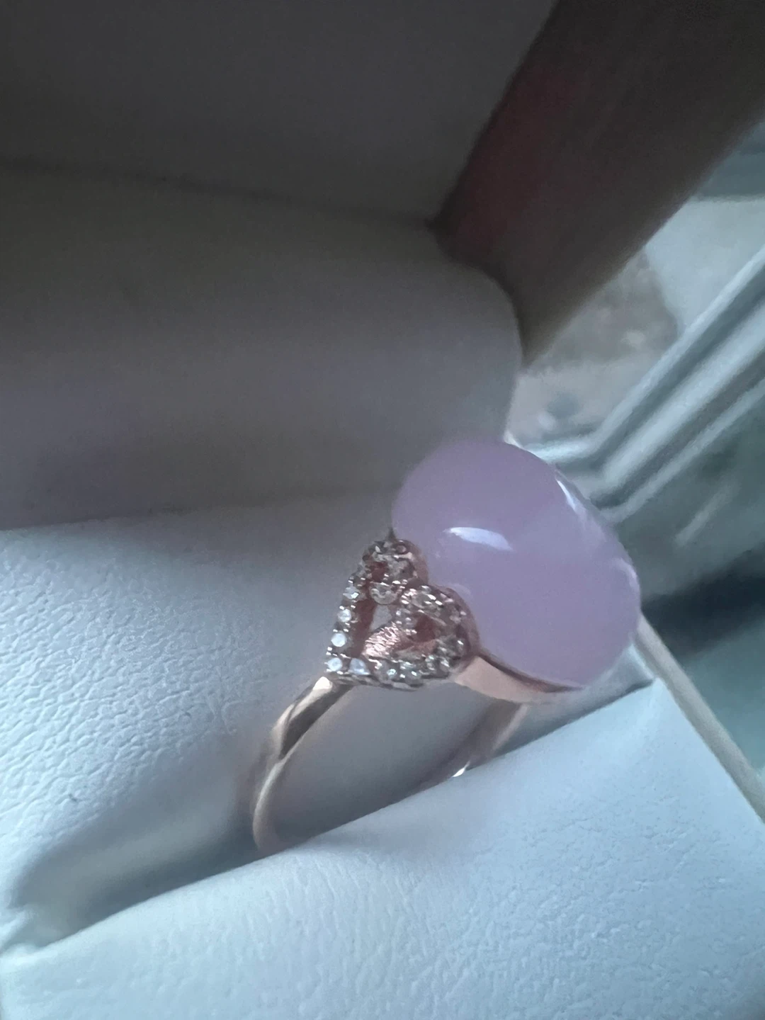 925 Sterling Silver Ring with lavender jade - photo 4
