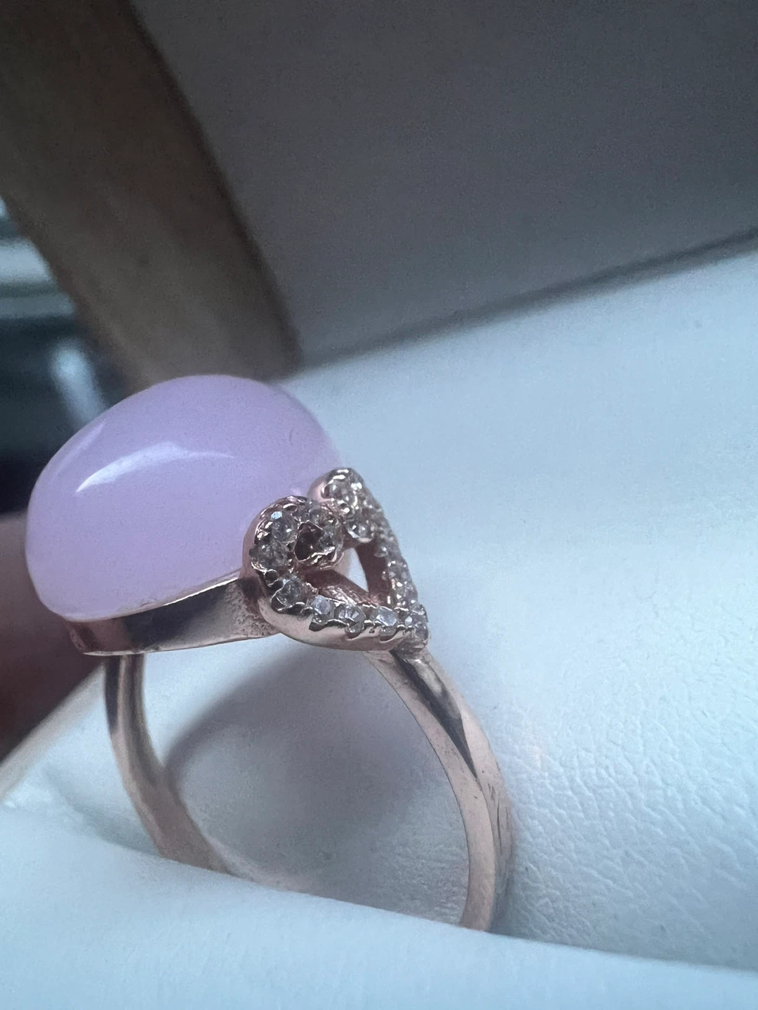 925 Sterling Silver Ring with lavender jade - photo 3
